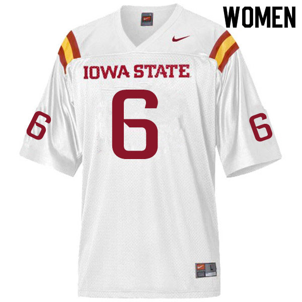 Women #6 Rory Walling Iowa State Cyclones College Football Jerseys Sale-White